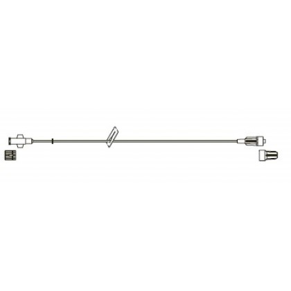 Item# BC574 MicroBore Extension Set, female luer-lock, slide clamp, male luer-lock, CODAN FlowStop Cap™ 50/CS